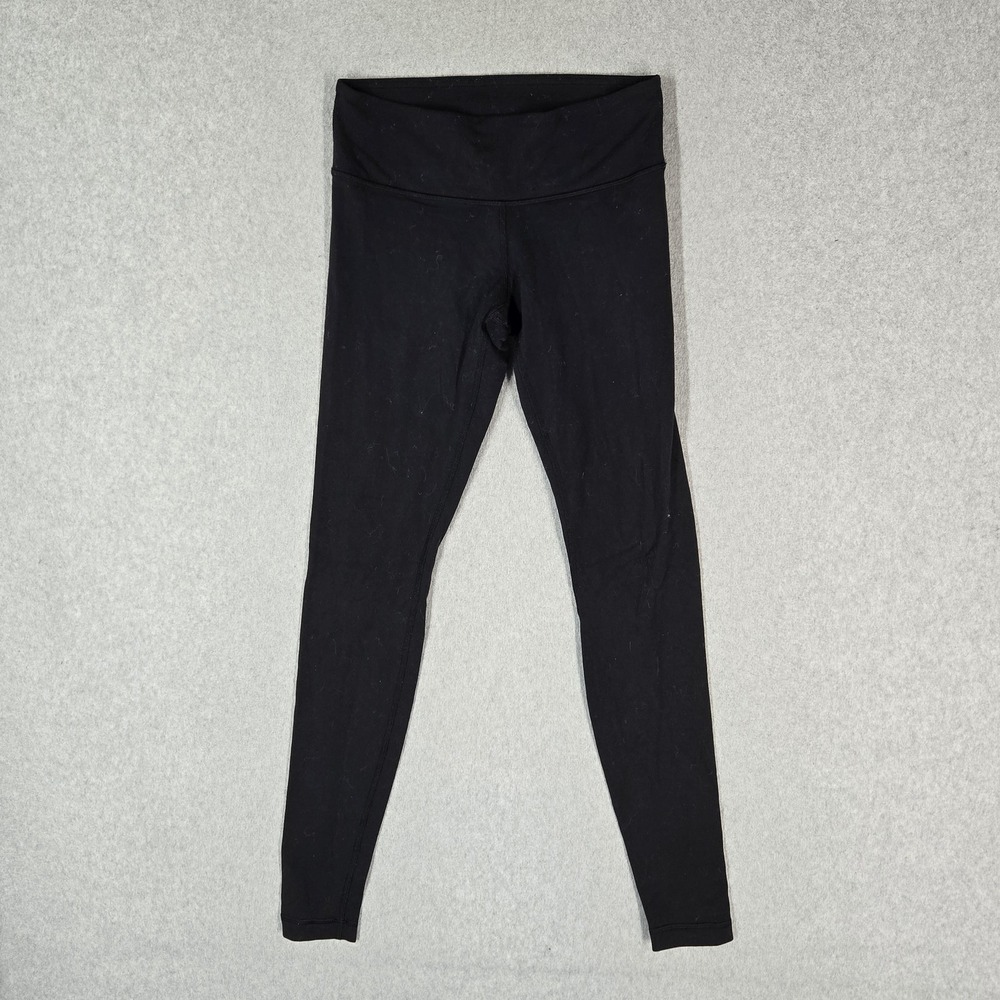 Lululemon Women Activewear Pants 4 Black Yoga Legging Slim 29" Inseam Logo
